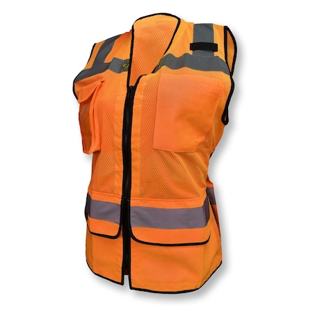 Radians Hi-Vis Ladies Hvy Dty Surv Safety Vest-Org-2X SV59W-2ZOM-2X
